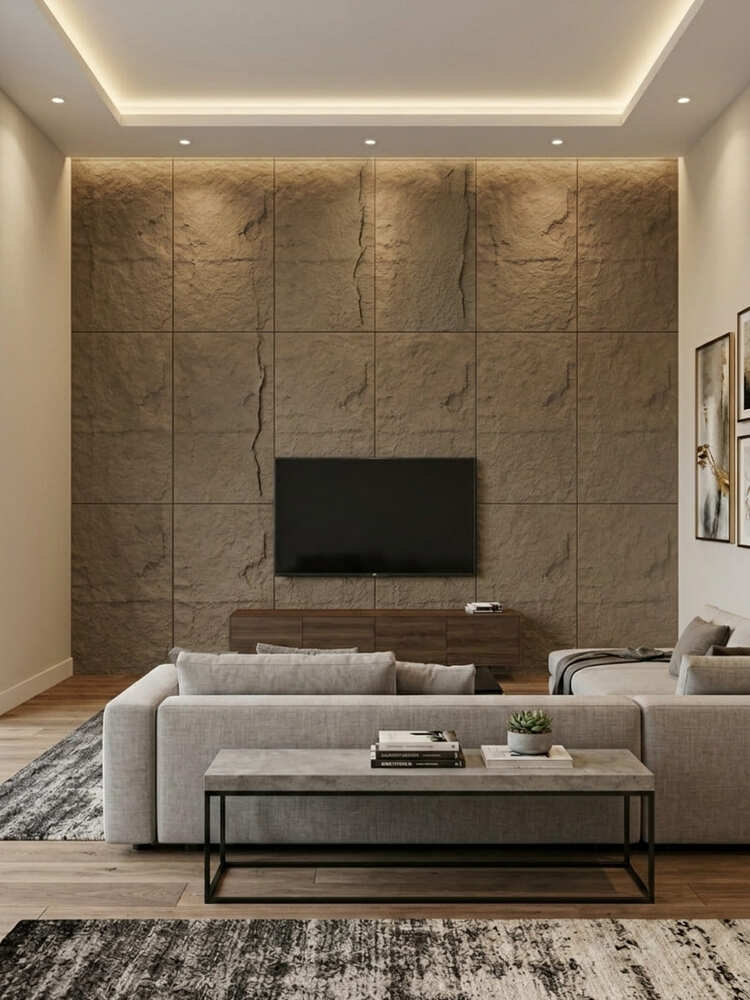 Panel Piedra Pu Surt. 60X120Cm Gris Oscuro